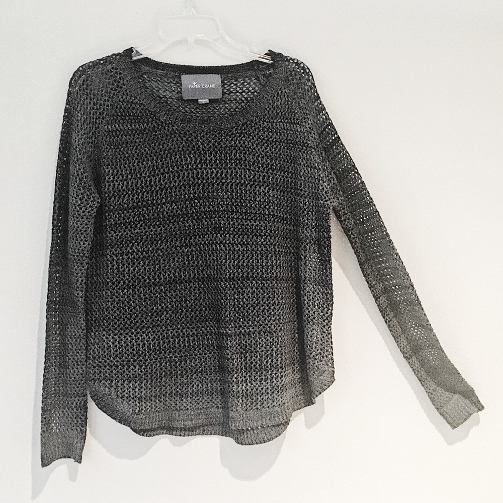 Gray Open Knit Sweater